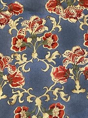 upholstery floral fabric blue Beige Red Classic Retro Style 57×142″ 4 Yards