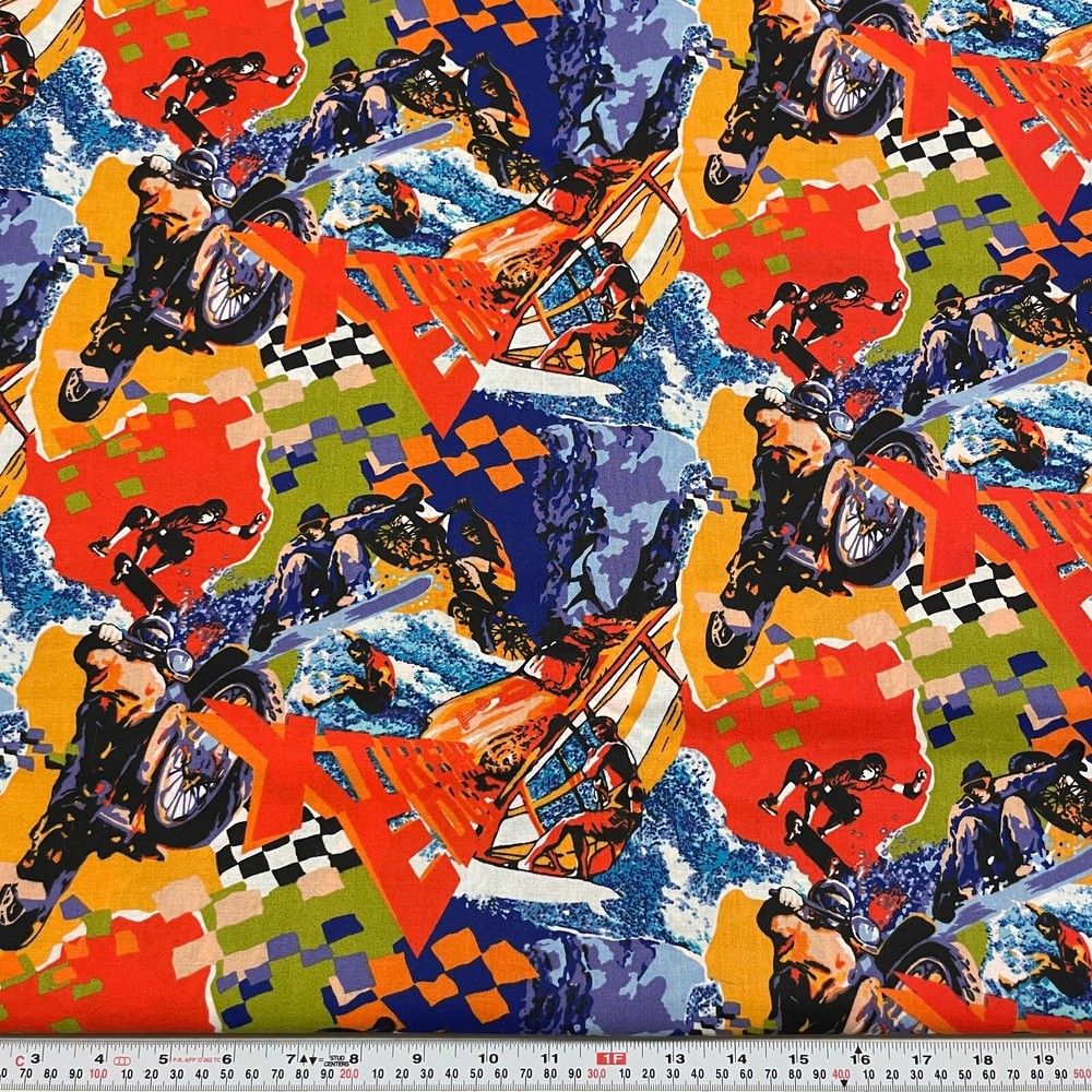 Vintage Abstract Xtreme Edge Springs Industries Cotton Fabric BY THE YARD 36×46
