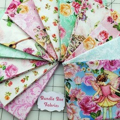 FLOWER FAIRIES ~MICHAEL MILLER Fat Quarter bundle of (12) New 100% Cotton