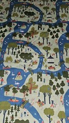 SOLVEJG MAKARETZ Jo-Ann HTF Park/Picnic/People Cotton Fabric 3.25 Yards X 43″