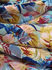 Floral Bubble Crepe Apparel Fabric Leaves By the Yard