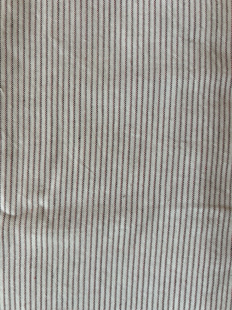 NEW Cotton Fabric 42″ wide 2 yds long white w/ pink tiny stripes Never washed
