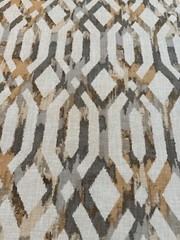 Material Aztec design 62 x 53 Browns Beige Linen Blend 5 Ft x 53