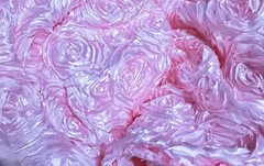 Beautiful Pink 3D Rose Rosette Embroidery Satin Fabric 58″ width by the Yard