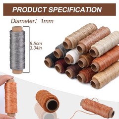 BUTUZE 660 Yards Leather Sewing Waxed Thread – 150D 55 Per 12Colors a
