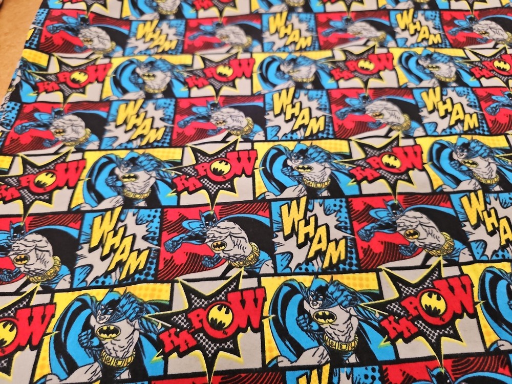 2/3 Yd Kapow Batman Cotton Flannel Fabric Camelot Cartoon Super Heros