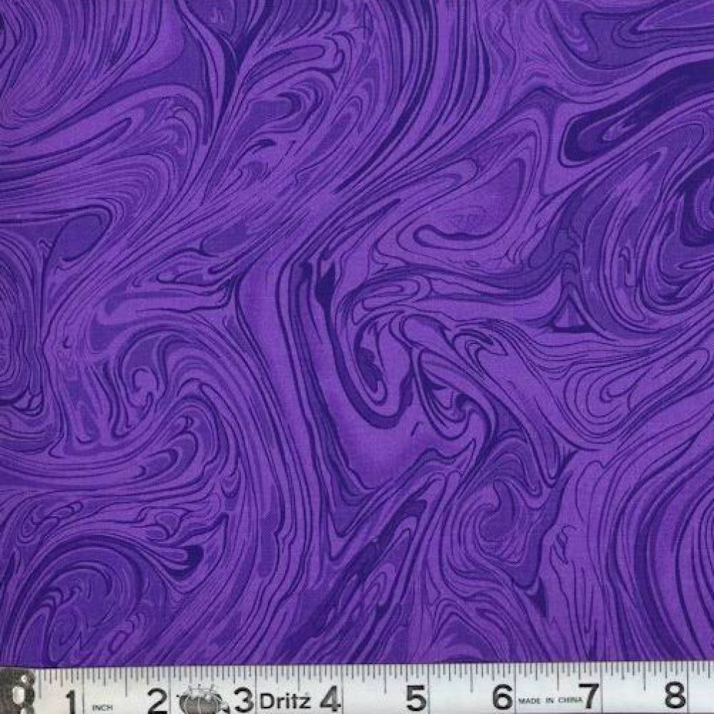 BTY Purple Spilled Marbled Paint 100% Cotton Material