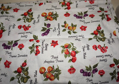 1-1/3yds x 36″, “Botanical Print”, Orchard Fruits & Their Names, Cotton Fabric