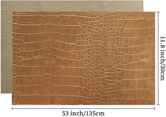 12″ X 53″ Glossy Embossed Crocodile Texture Faux Leather Roll Synthetic Leather