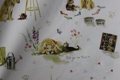 Clarke & Clarke, Best of Friends, Mischievous Dogs and Cats, 55″ W X BTY, Cream