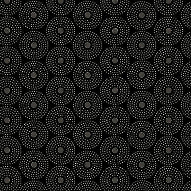 Circles Quilting Illusions Dk.Gray on Black Cotton Fabric by Quilting Treasures