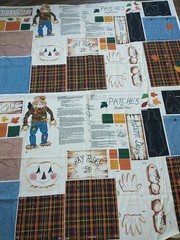 Lot Of 2 Patches Scarecrow Cut & Sew Fall Autumn Hay Rides Fabric Panel Spring