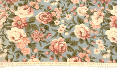 Vtg Faye Burgos Marcus Brothers Textiles Fabric Floral Roses CottageCore 1.2 Yds