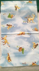 Fabric Red Rooster “O’ Snowy Night” 4 Pc Sampler Snowmen as Holy Family $8.95