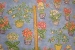 1 of 4 yds Western textiles Fabric Potted Plants Floral Drapery Blue 54″w BTY