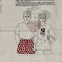 Vtg Cranston Glow In Dark Heart Boxer Cut Sew Panel Dalmatian Applique 90s Retro