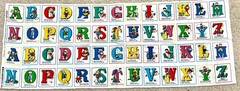 Michael Miller Fabrics #C-1313 ABC BLOCKS 2 Sets Fabric Panels 16″x44″ Alphabet