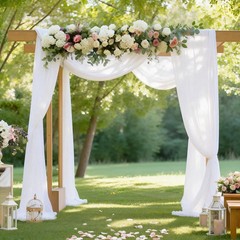 White Wedding Arch Draping Fabric, 2 Packs 29″ X 20FT Sheer Fabric Arch Drapery