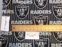 NFL Fleece Fabric- Las Vegas Raiders (60 inches wide by 36 inches long)