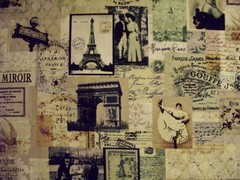 VINTAGE PARIS FRENCH LE MIROIR EIFFEL TOWER COTTON FABRIC BTHY