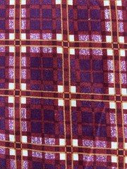 Fabric Plaid Pattern Burgundy, Red, Magenta,Tan Grid Squares 42” X 81”