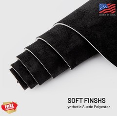 Hiksuky Suede Auto Headliner Fabric 98″ L × 60″ W with Foam Backing – Black Inte