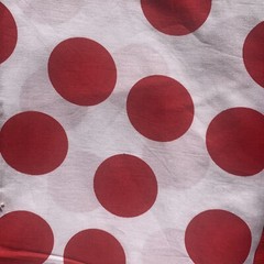 Vintage 80s 90s White And Red Dot Cotton Fabric 132×54”