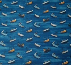 Sailors Rest BTY World Art Group P&B Textiles Ocean Fishing Village Boat