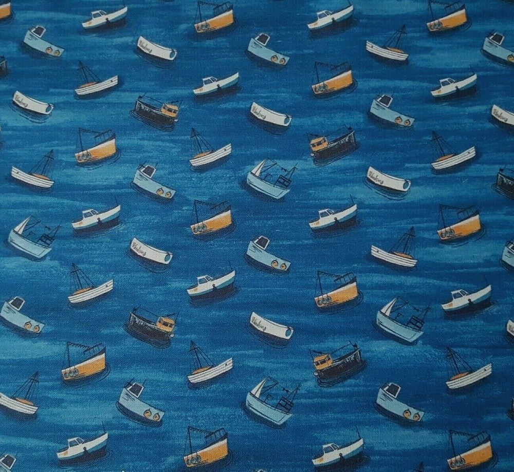 Sailors Rest BTY World Art Group P&B Textiles Ocean Fishing Village Boat