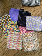 Lot Of 16 Different Fabric Scraps Remnant Various Patterns & Sizes, See Pics