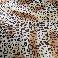 Small Brown Cheetah Pring Charmeuse Satin Fabric 58″ By The Yard Animal Print