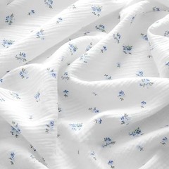 Double Gauze Cotton Fabric 100% Cotton Muslin 53 Inch Wide Blue Floral 1 Yard