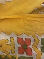 vintage 70s material – tribal / global / boho cotton fabric sheet – 88.5″ x 86″