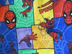 Marvel Spiderman # 9881 COLORFUL Cotton Fabric VTG 2004 SZ 35″X46 NEW