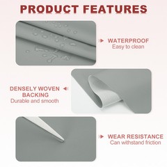 63×39.4in Faux Leather Sheets, Faux Leather Fabric Vinyl PVC, Light Gray