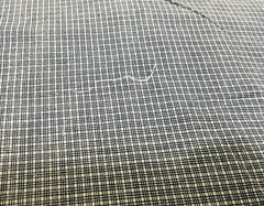 Cotton Fabric White Dark Blue Stripes Check Plaid 3 5/8 yards x 42″ Quilters
