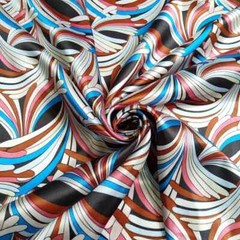 Satin Fabric 58″ Wide By Yard Silky Charmeuse Stripe Satin Material Scarf Diy