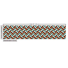 Ambesonne Mid Century Fabric By Yard, Herringbone Pattern In Retro Colors