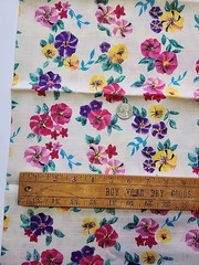 45″ X 22.5″ Floral Cotton Linen Sewing Craft Quilting Fabric Remnant Colorful