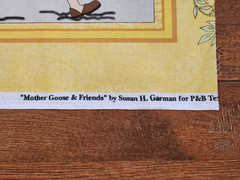 Mother Goose & Friends crib quilt wall hanging cheat panel 100% cotton 24″ x 43″
