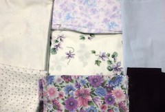 5 lb 3 oz Box of Assorted Fabric Scraps – Lavender to Dark Purple FSBTB117