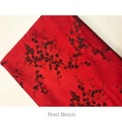 Chinese Damask Fabric Plum Blossom Faux Silk Jacquard Brocade Cloths By Metre