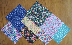 64 Country Floral Calico Fabric 5″ Quilt Squares Bundle Cotton Charm