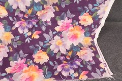 2.0 Yards Timeless Treasures Fabric Quilter’s Garden Eaton Purple Pink Flowers