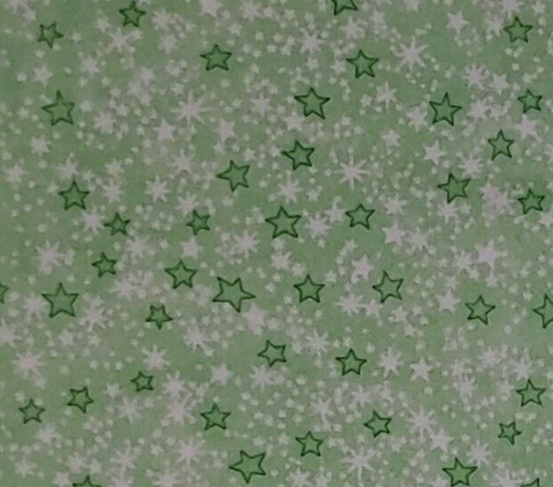 Cotton FLANNEL Fabric Stars Green AE NATHAN Napped both sides HALF YARD BTHY