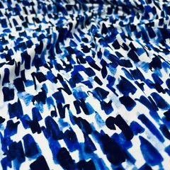 Abstract Watercolor Blue print Nylon Spandex Fabric Stretch by the Yard Swimwear