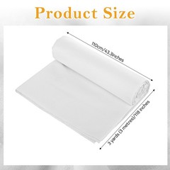 43 inch x 3 Yards White Cotton Fabric by The Yard Medium Weight 100% Cotton M