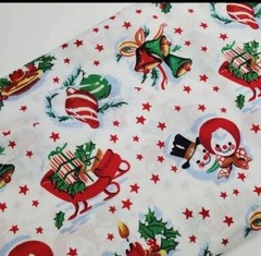 Snowmen Fabric Retro Christmas Seasonal 1950s Kitschy Holiday Sew FAT QUARTER