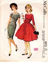 Set of TWO Vintage Retro Dress Pattern Ladies 5×7 Cotton FABRIC Blocks