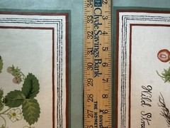 VTG Lot Of 2 Strawberry Cotton Sateen Fabric Pillow Panel Uncut Botanical